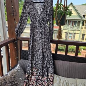 Elegant Black and White Maxi Dress